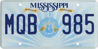 MS license plate MQB985