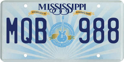 MS license plate MQB988