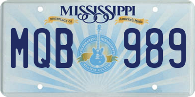 MS license plate MQB989
