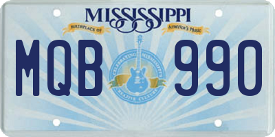 MS license plate MQB990