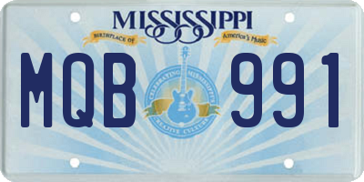 MS license plate MQB991