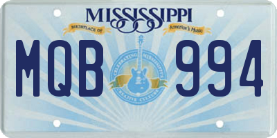 MS license plate MQB994