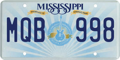 MS license plate MQB998