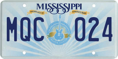 MS license plate MQC024
