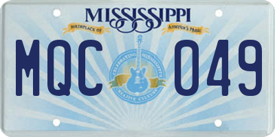 MS license plate MQC049