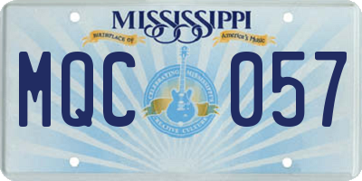 MS license plate MQC057