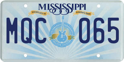 MS license plate MQC065