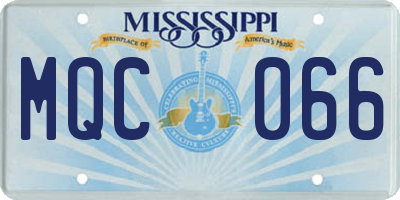 MS license plate MQC066