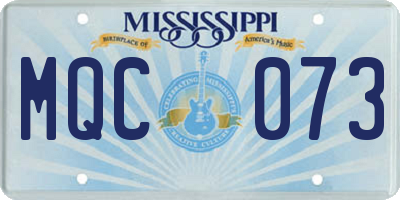 MS license plate MQC073