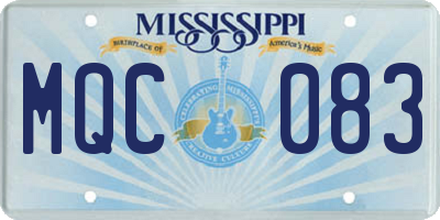 MS license plate MQC083