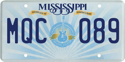 MS license plate MQC089