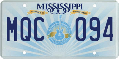 MS license plate MQC094
