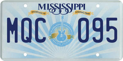 MS license plate MQC095