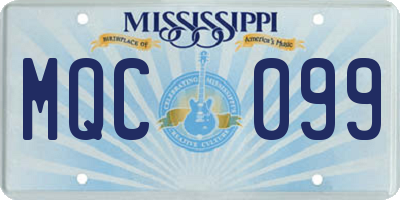 MS license plate MQC099