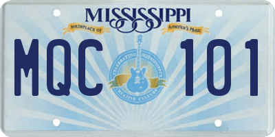 MS license plate MQC101