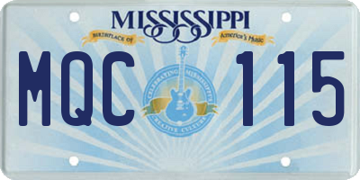 MS license plate MQC115