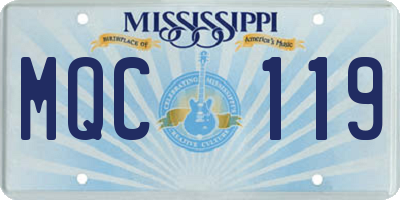 MS license plate MQC119