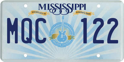 MS license plate MQC122
