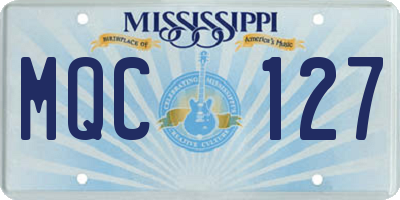 MS license plate MQC127