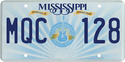 MS license plate MQC128