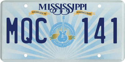MS license plate MQC141