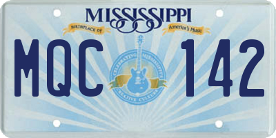 MS license plate MQC142