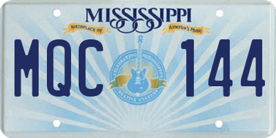 MS license plate MQC144