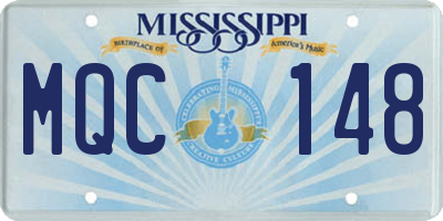 MS license plate MQC148