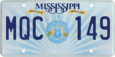 MS license plate MQC149