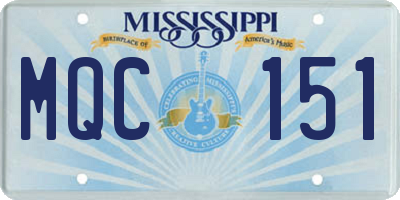MS license plate MQC151