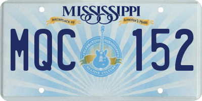MS license plate MQC152