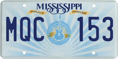 MS license plate MQC153