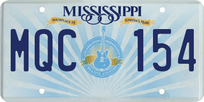 MS license plate MQC154