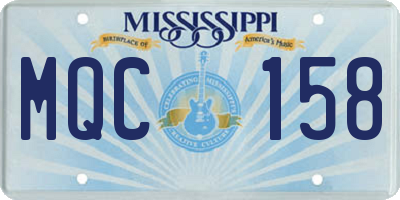 MS license plate MQC158