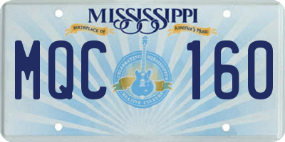 MS license plate MQC160
