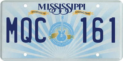 MS license plate MQC161