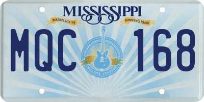 MS license plate MQC168