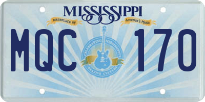MS license plate MQC170
