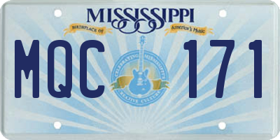 MS license plate MQC171