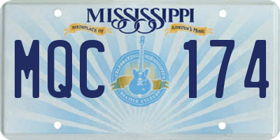 MS license plate MQC174
