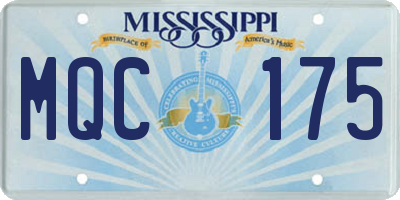 MS license plate MQC175