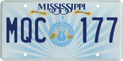 MS license plate MQC177