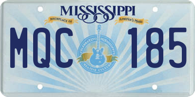 MS license plate MQC185
