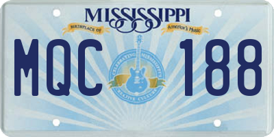 MS license plate MQC188