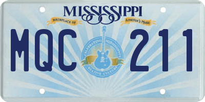 MS license plate MQC211