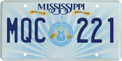 MS license plate MQC221