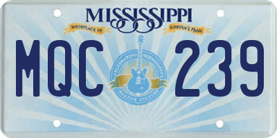 MS license plate MQC239