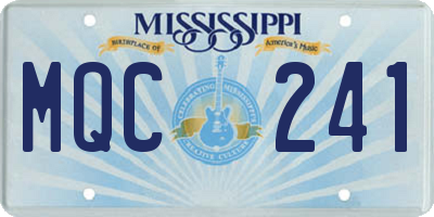 MS license plate MQC241