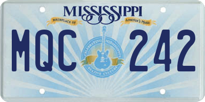 MS license plate MQC242