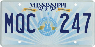 MS license plate MQC247